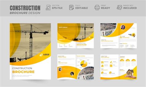 Premium Vector | Construction Company profile template layout design business brochure template ...