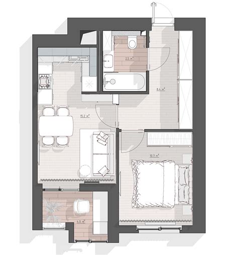 Modern Apartment. Floor plans and schemes on Behance