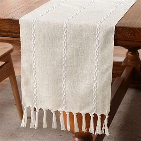 Amazon Wracra Rustic Linen Table Runner Farmhouse Style Table