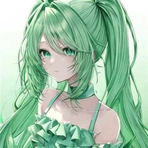 A Mint Colored Anime Girl Profile Picture Pfp Woul