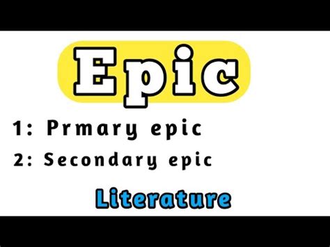 epic epic epic kinds epic characteristics english