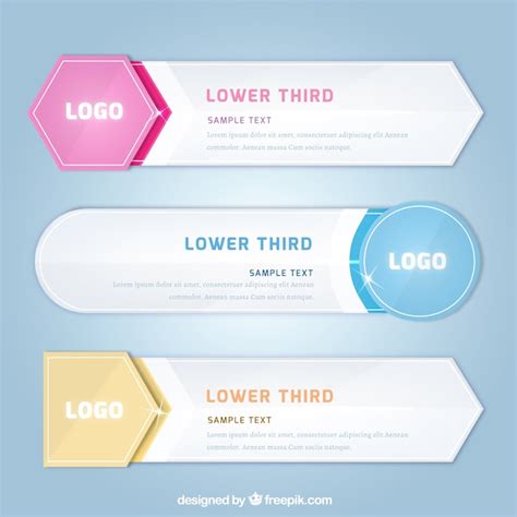 Premium Vector | Pack of lower thirds in flat design