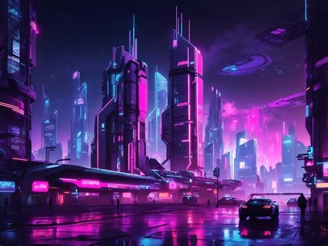 Premium Ai Image Cyberpunk City Futuristic Illustration