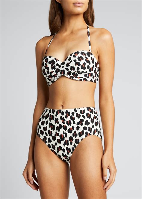 Kate Spade New York Fiji Feline Molded Bandeau Bikini Top Bergdorf