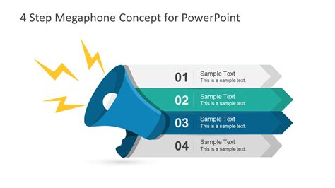 4 Step Megaphone Concept PowerPoint Templates - SlideModel