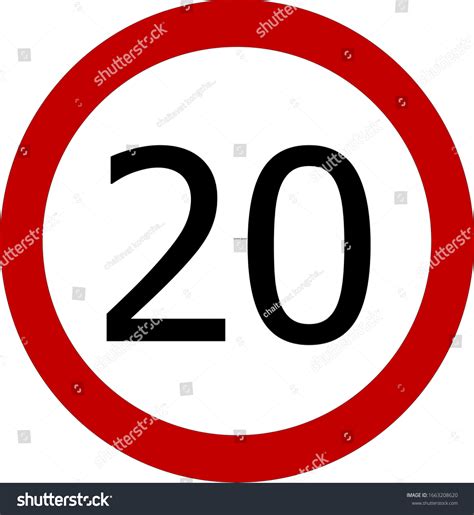 Speed Limit 20 Kmh Mph Sign Stock Illustration 1663208620