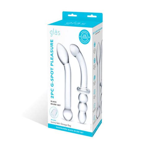 Glas Pc G Spot Pleasure Glass Dildo Set Clear Mq Adult Store