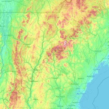 New Hampshire topographic map, elevation, terrain