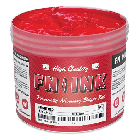 Fn Ink Plastisol Screen Printing Ink Bright Red Gallon Blick Art