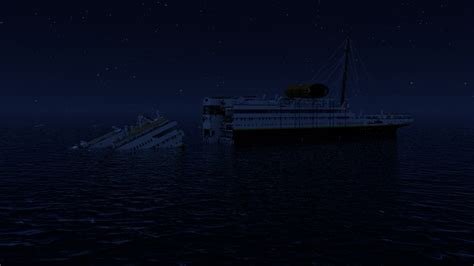 RMS Titanic sinking at 2.18 AM (breaking in half) Minecraft Map