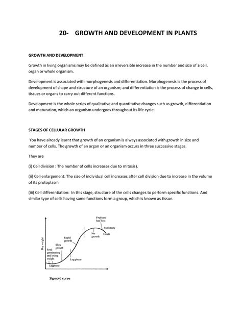 Growth and development in plants - 20- GROWTH AND DEVELOPMENT IN PLANTS ...