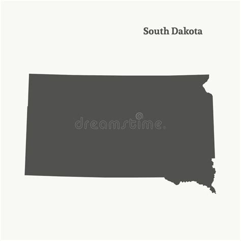 Outline Map Of South Dakota Illustration Stock Illustration