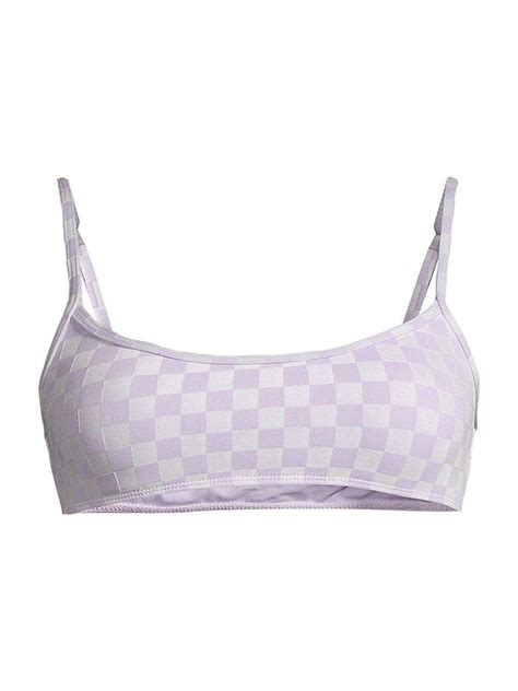 Frankie S Bikinis Dallas Checkered Bikini Top In Purple Lyst