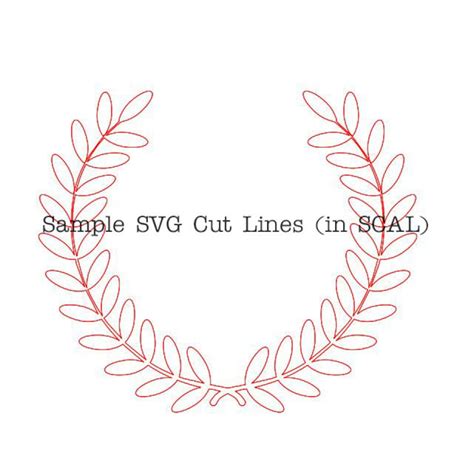 Lorbeerkranz Rahmen Svg Dxf Eps Png Ausgeschnittene Etsy De