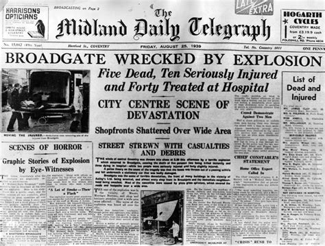 Look: IRA bomb attack on Broadgate, Coventry, in 1939 - CoventryLive