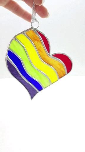 Stained Glass Rainbow Heart Suncatcher Window Decoration And Valentine