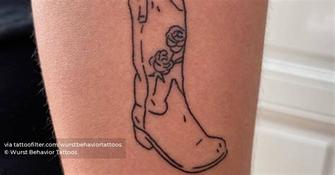 Ignorant Style Cowboy Boot Tattoo Located On The