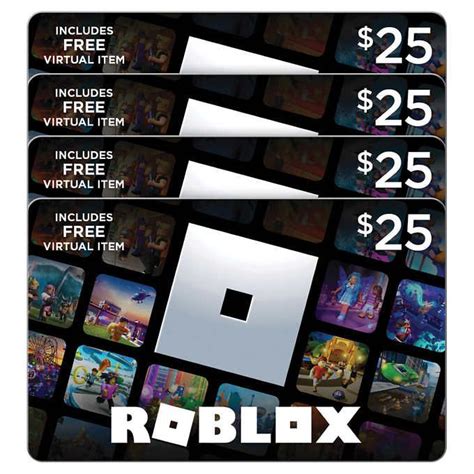 Roblox 4 X 25 T Cards Digital Download Includes Exclusive Virtual