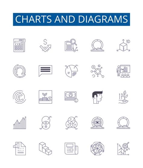 Gráficos y diagramas de línea iconos signos establecidos Diseño de la