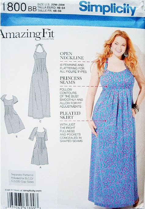 Simplicity 1800 Misses And Plus Size Amazing Fit Dress Sewing Pattern