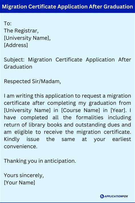 7 Samples Application For Migration Certificate