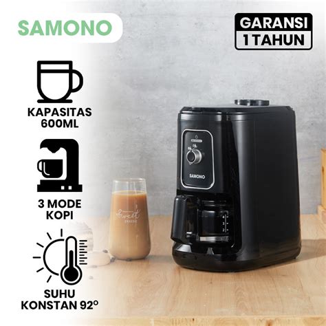 Jual SAMONO SW CMGB06 Coffee Maker Mesin Kopi Multifungsi Low Watt 900W