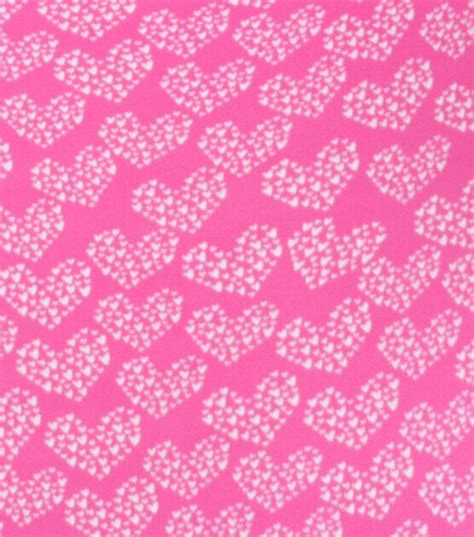 Blizzard Fleece Fabric Heart Clusters Pink Joann