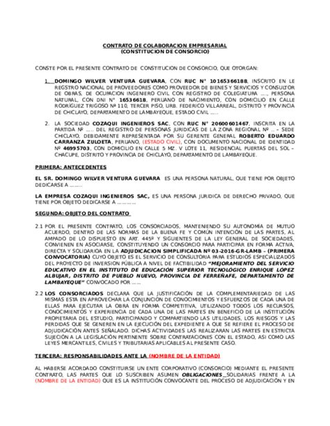 Introducir 88 Imagen Modelo De Consorcio Empresarial Abzlocalmx