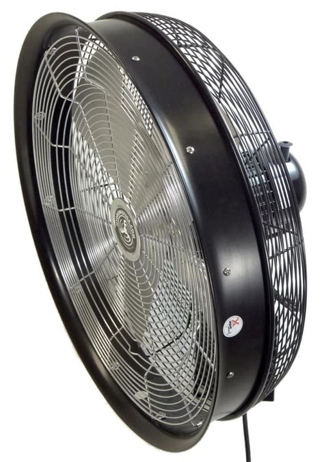 24 Inch Outdoor Wall Mount Oscillating Fan Black Waterproof And Quiet