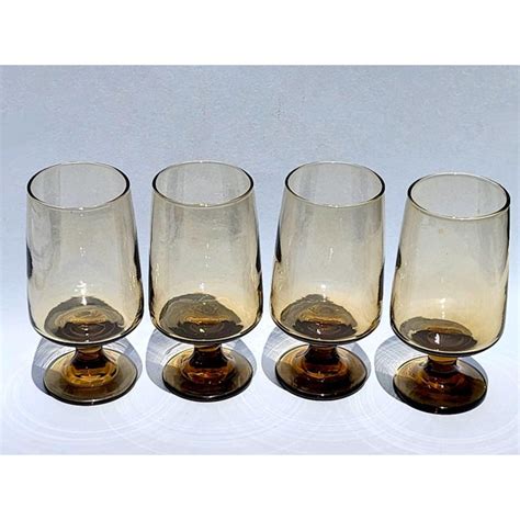 1970s Libbey Glass Tawny Accent Tall Iced Tea Goblets Set Of 4 Chairish