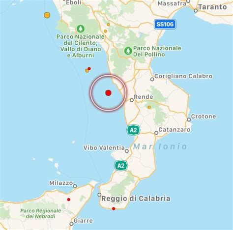 Terremoto Al Sud Scossa Magnitudo Nel Mar Tirreno Epicentro Al