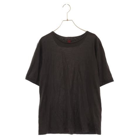 Side Slope サイドスロープ シルククルーネック カットソー 半袖tシャツ ブラック Ssl33 701j 1023k220005