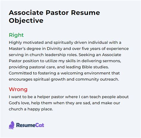 Top 16 Associate Pastor Resume Objective Examples