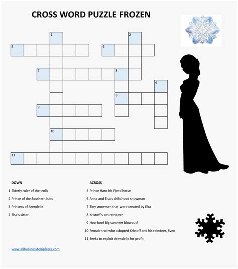 Frozen Floating Brine Crossword Frozen Crossword Puzzle