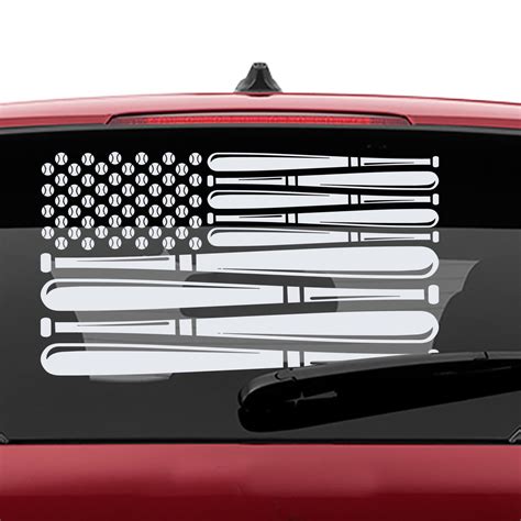 Baseball American Flag Vinyl Decal | Jeep Wrangler Decals