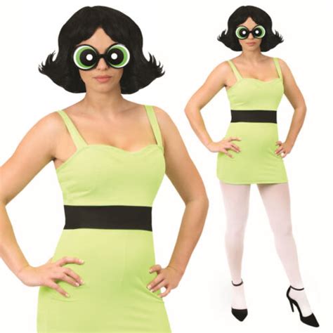 Ladies 1990s Powerpuff Girls Buttercup Costume And Accessory Set Adult