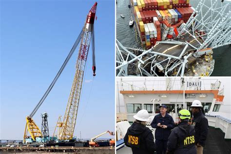 Fleet Of Massive Cranes Arrive At Baltimores Key Bridge To Begin