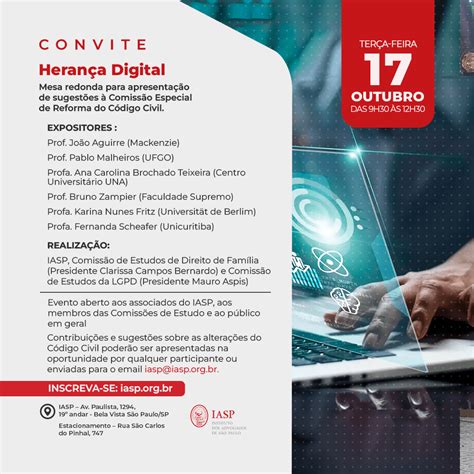 Herança Digital Mesa redonda para apresentação de sugestões à