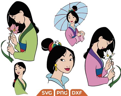 Disney Princess Mulan Face Svg Princess Mulan Flower Svg Free Svg