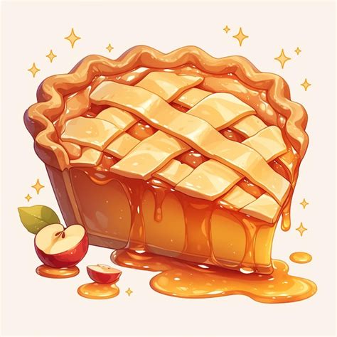 Le dessert à la tranche de tarte aux pommes est un dessert de dessin