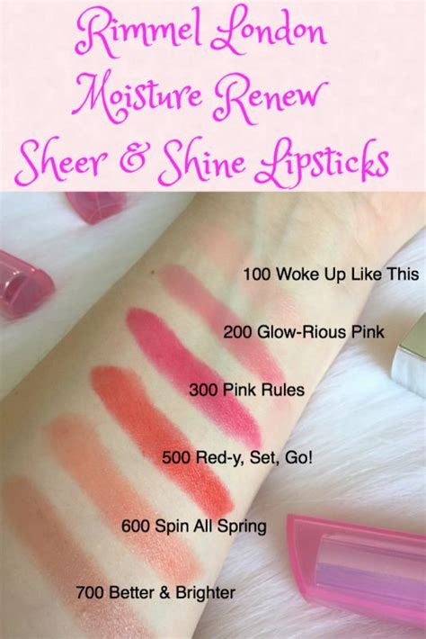 Rimmel London Moisture Renew Sheer And Shine Lipsticks Review And Swatches Fabulous And Fun Life