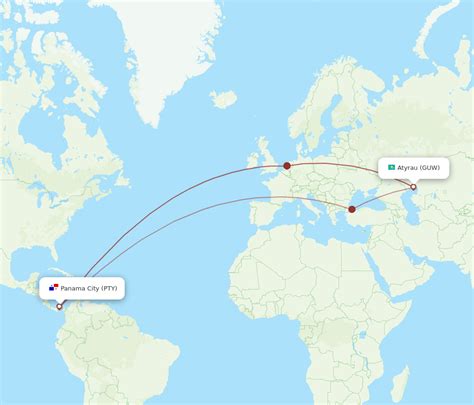 Flights From Panama City To Atyrau Pty To Guw Flight Routes