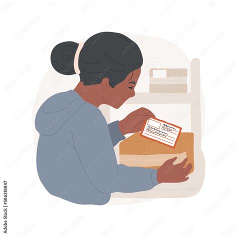 print  return label isolated cartoon vector illustration return