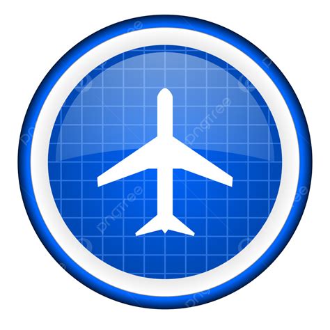 airplane blue glossy icon  white background fly airplane blue