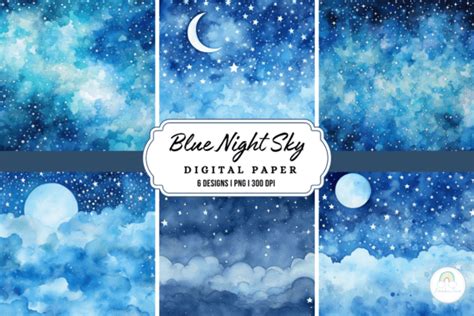 Blue Night Sky Background Graphic by Rainbowtown · Creative Fabrica