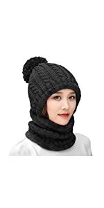 HUAMULAN Women Winter Sherpa Cover Ears Beanie Hat Earflap Peruvian