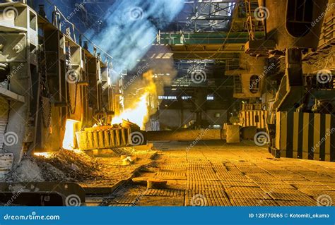 Open-hearth Furnace at a Metallurgical Plant Stock Image - Image of ...