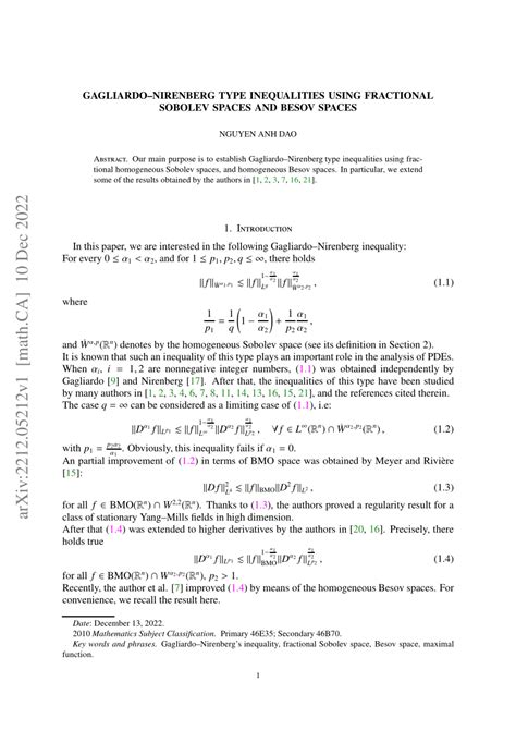 PDF Gagliardo Nirenberg Type Inequalities Using Fractional Sobolev