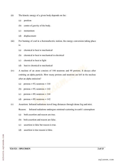 Icse Physics Specimen Paper Pdf Cisce Class Physics Sample