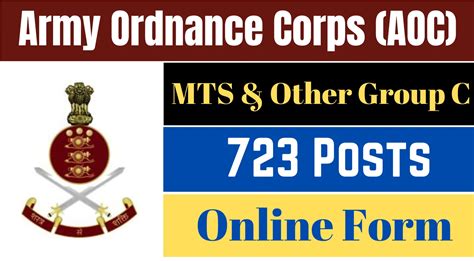 723 Posts Army Ordnance Corps AOC Recruitment 2024 All India Can